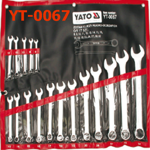 Bộ cờ lê vòng miệng (mờ) hệ mét 17 chi tiết Từ 8-32mm YT-0067