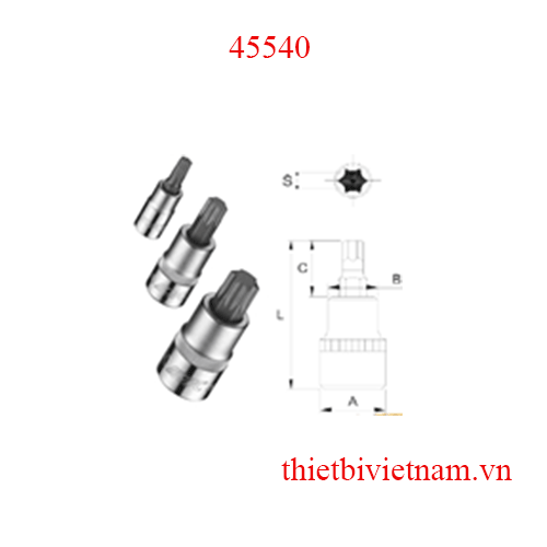 Bộ đầu túyp hình sao ½ inch JTC 45540