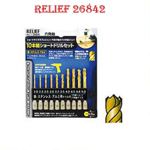 Bộ mũi khoan sắt đầu lục giác Ø2.5mm loại ngắn 26842