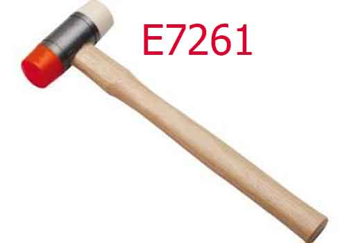 Búa 2 đầu cao su cán cây 28mm E7261