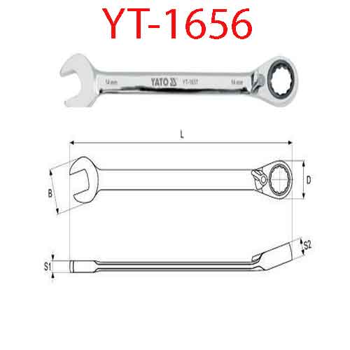 Cờ lê tự động đảo chiều có chốt khóa (mờ)13mm YATO YT-1656