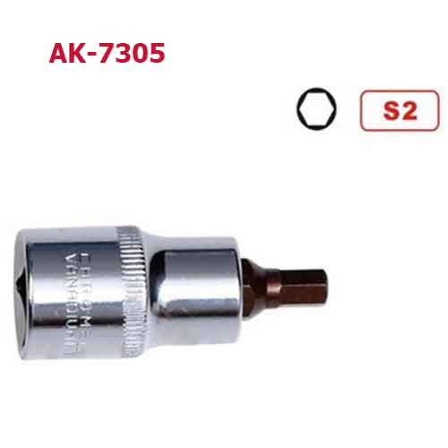 Đầu tuýp gắn mũi bông 6 cạnh AK-7305