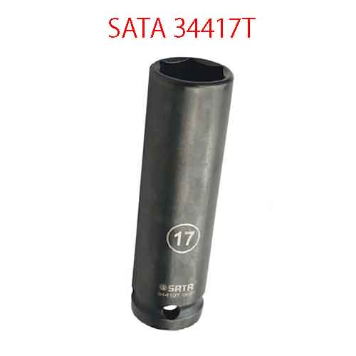 Đầu tuýp lục giác đen 1/2 inch thành mỏng, loại dài cỡ 24mm SATA 34417T