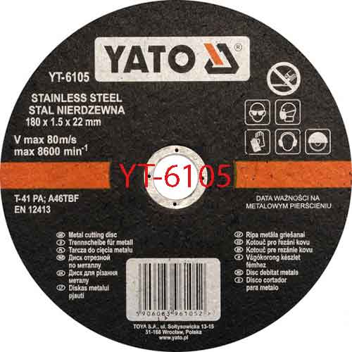 Đĩa cắt inox 180X1.5X22mm YATO YT-6105