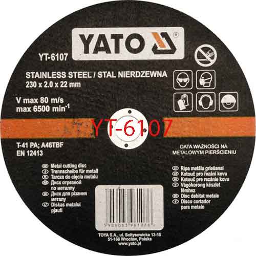 Đĩa cắt inox 230X2.0X22mm YATO YT-6107