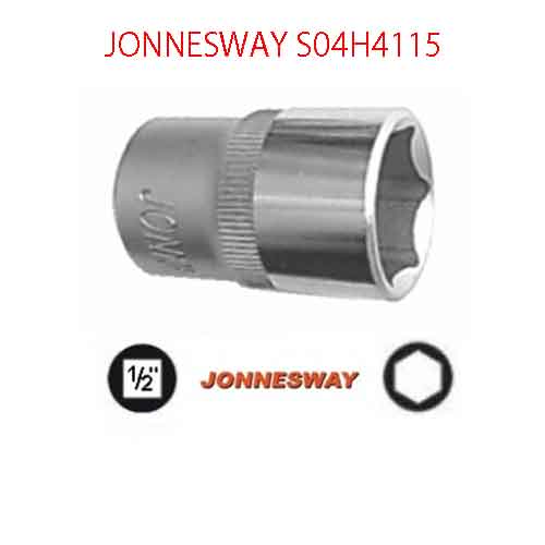 Khẩu ngắn 6 cạnh vặn tay 1/2 inch-15mm JONNESWAY S04H4115