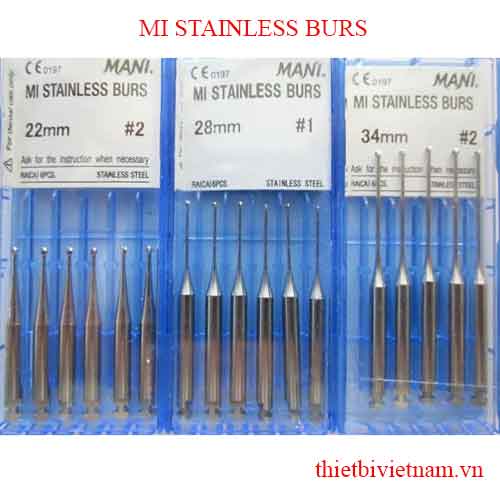 MŨI NẠO NGÀ TAY CHẬM MI STAINLESS BURS MANI