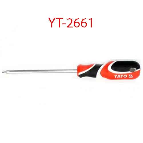 Tô vít đầu hoa mai nam châm cán gõ đinh PZ0x75x3 YATO YT-2661