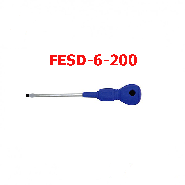 Tua vít cách điện dẹp (-)6x200mm XANH FESD-6-200